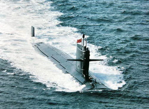 資料圖：中國海軍新服役的093型攻擊型核潛艇。