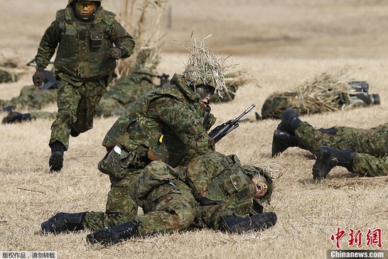 日本陸上自衛(wèi)隊舉行空降演習(xí)