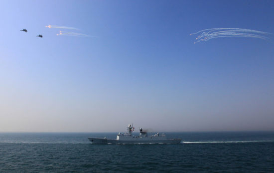 2012年4月，中俄“海上聯(lián)合-2012”軍事演習在黃海海域舉行。